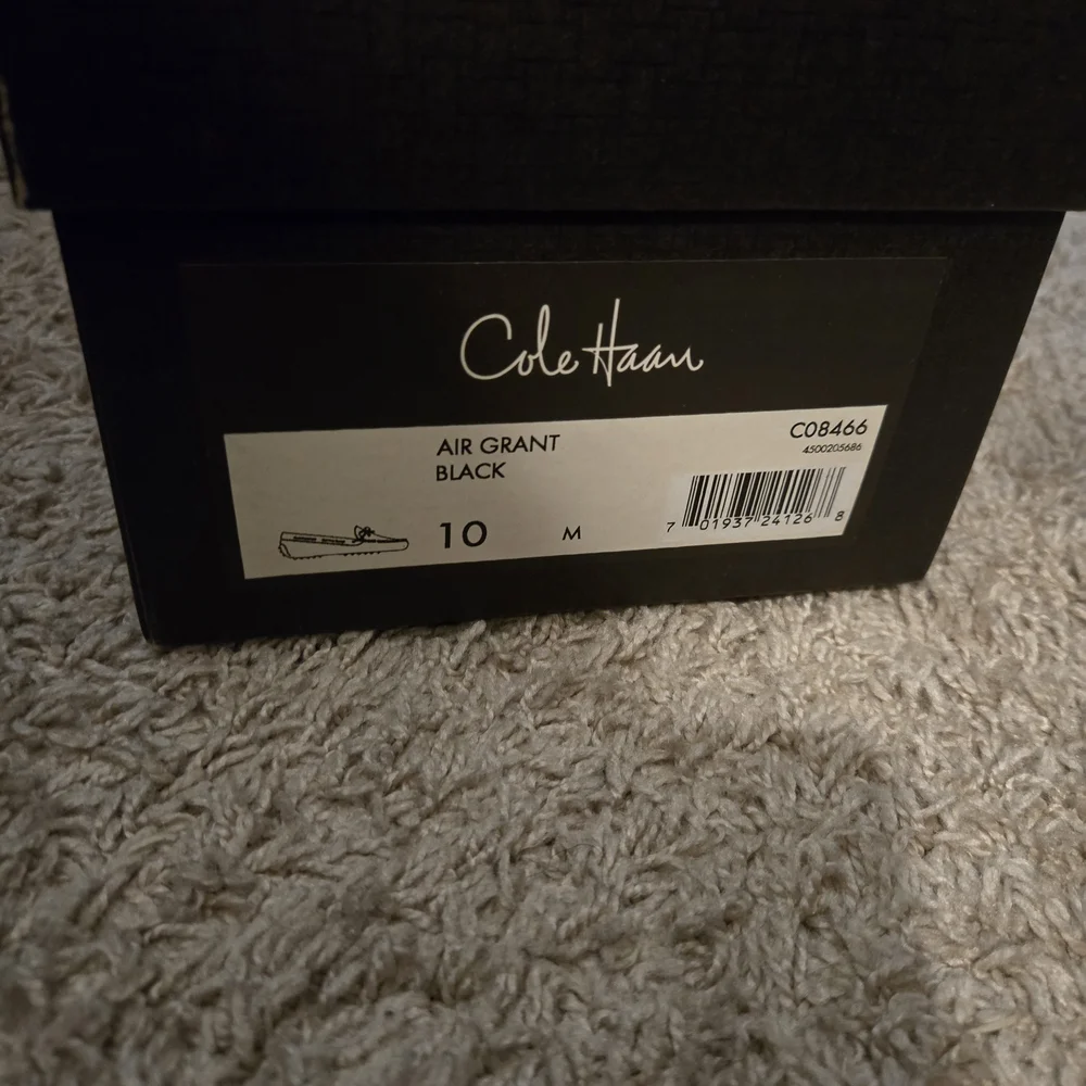 Cole Haan Black Leather Lace-Accent Men's Loafers